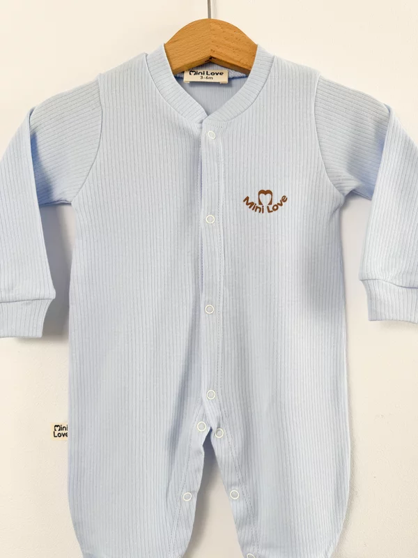 Salopeta baiat bleu logo mini love picture - 2