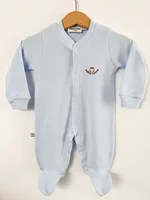 Salopeta baiat bleu logo mini love picture - 1