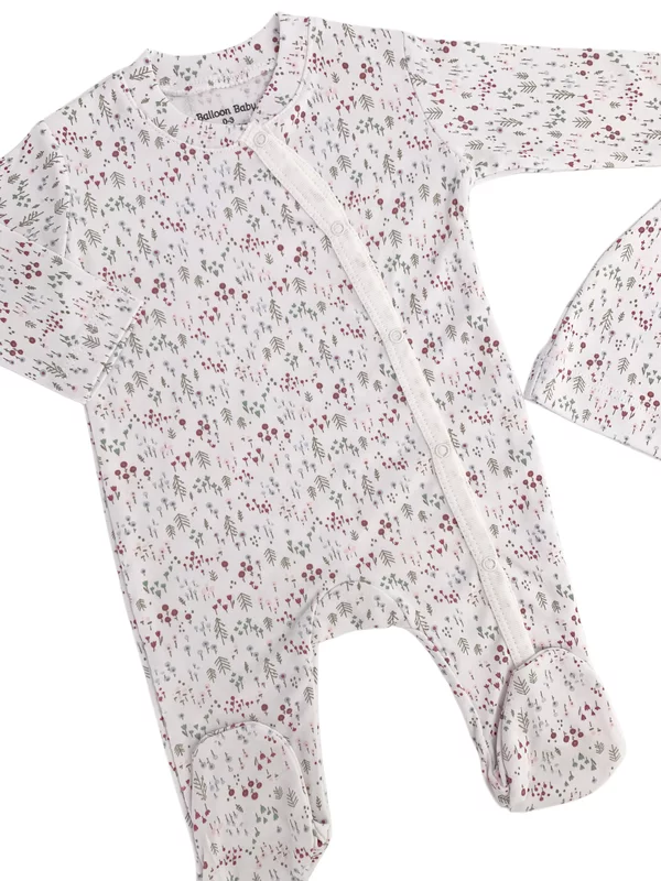 Salopeta fetita alba cu flori picture - 3