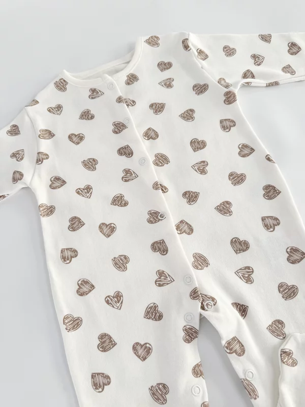 Salopeta fetita alba cu inimioare picture - 2