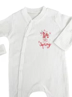 Salopeta fetite alba buchetel de flori - 2 piese picture - 2