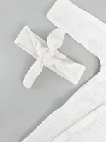 Salopeta fetite alba buchetel de flori - 2 piese picture - 3