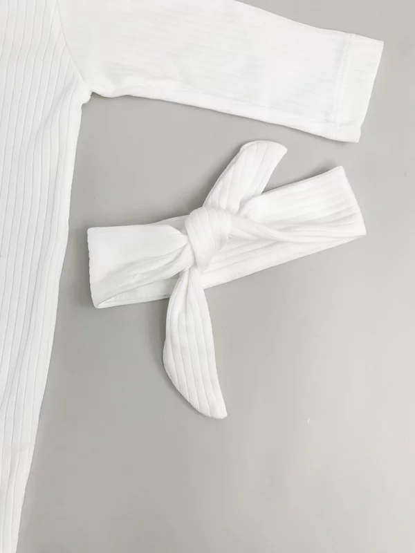 Salopeta fetite alba cu iepuras - 2 piese picture - 3