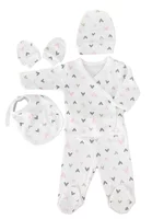 Salopeta fetite alba cu inimioare - 5 piese picture - 1