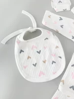 Salopeta fetite alba cu inimioare - 5 piese picture - 4