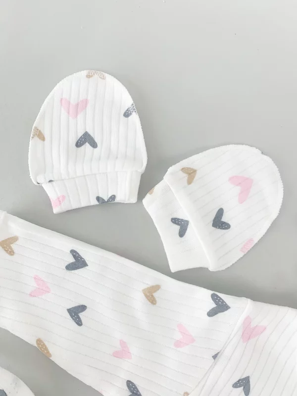 Salopeta fetite alba cu inimioare - 5 piese picture - 5