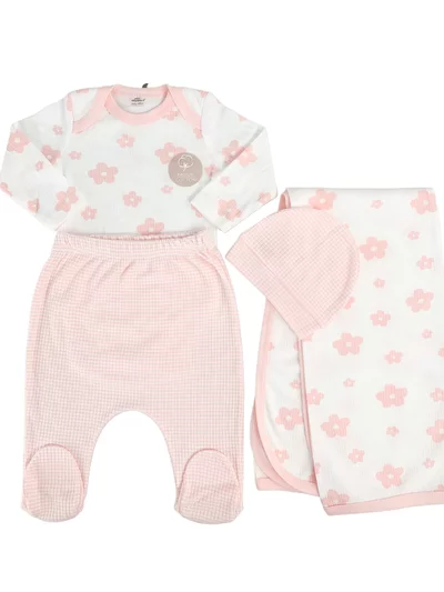 Salopeta fetite alba cu paturica - 4 piese