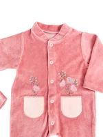 Salopeta fetite roz cu flori picture - 2