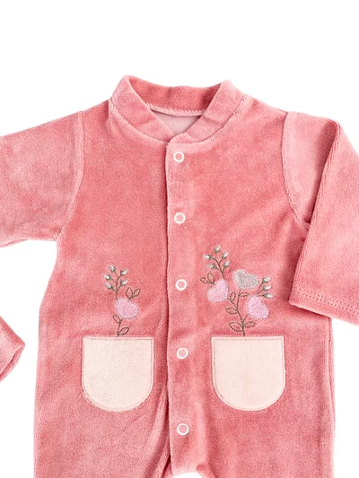 Salopeta fetite roz cu flori