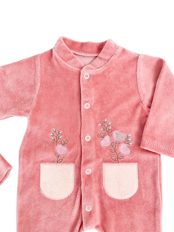 Salopeta fetite roz cu flori picture - 2