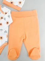 Salopeta fetite portocalie cu floarea-soarelui - 3 piese picture - 3