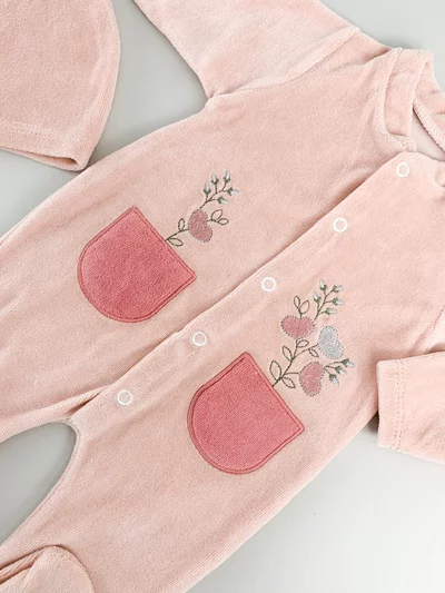 Salopeta fetite pufoasa cu flori