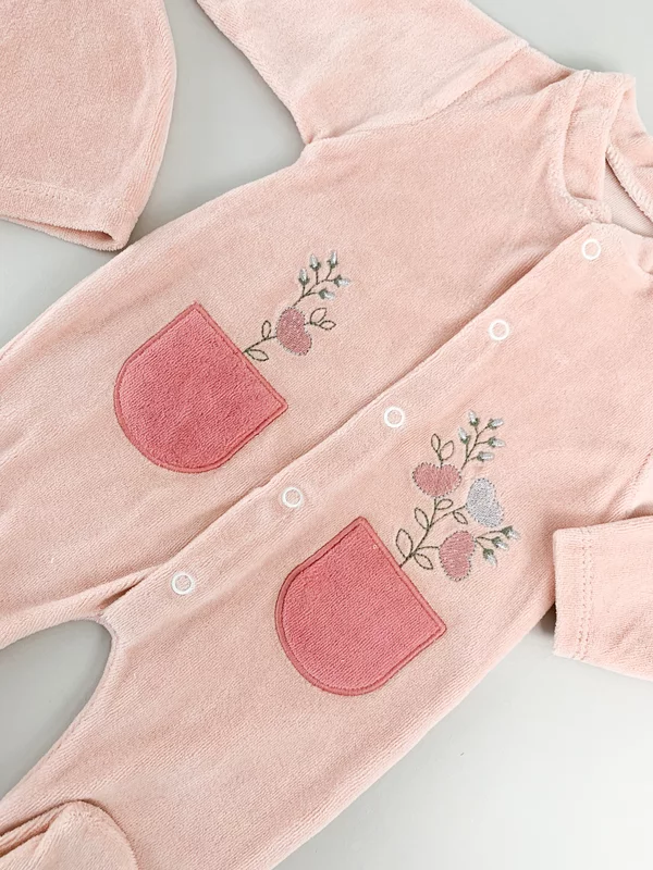 Salopeta fetite pufoasa cu flori picture - 2