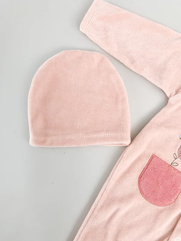 Salopeta fetite pufoasa cu flori picture - 3