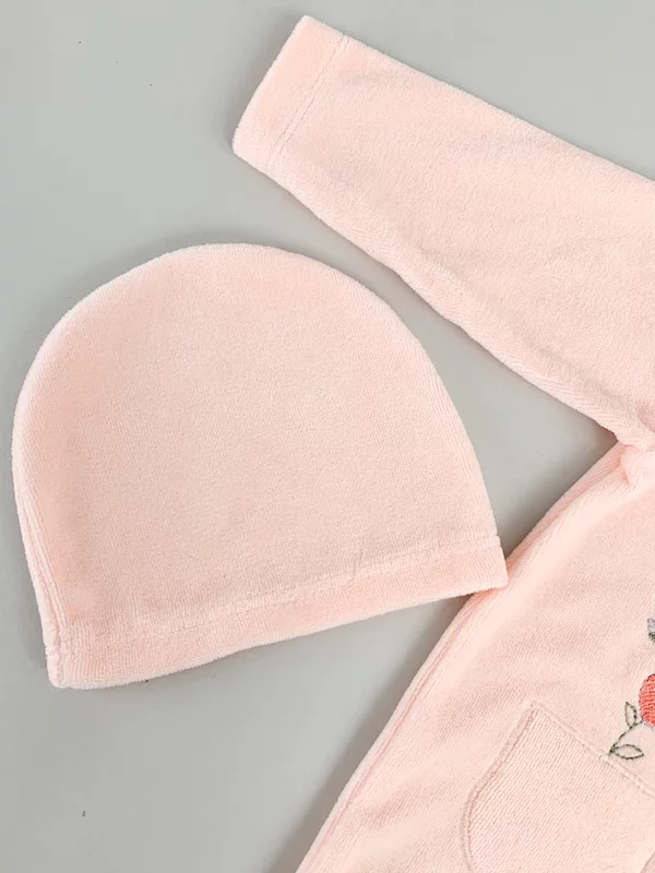 Salopeta fetite roz cu flori picture - 3