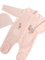 Salopeta fetite roz cu flori picture - 2