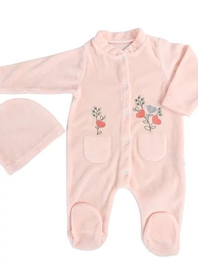 Salopeta fetite roz cu flori