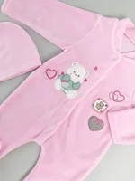 Salopeta fetite roz cu ursulet picture - 2