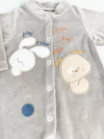 Salopeta maro pufoasa baiat cu catelus si iepuras picture - 3