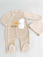 Salopeta maro pufoasa baiat cu ursulet picture - 5