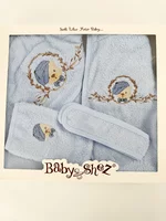 Set pufos baie baiat - albastru cu ursulet picture - 2