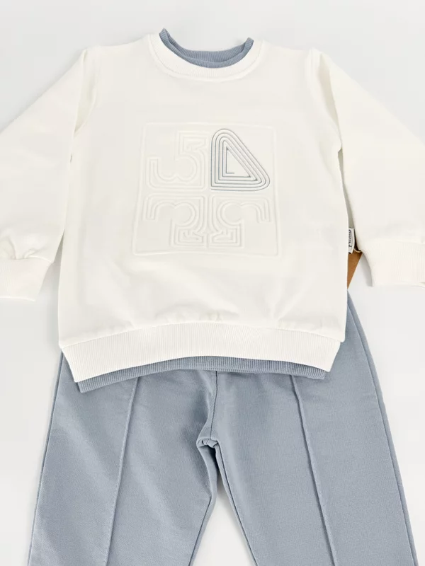 Trening baiat albastru cu alb picture - 3