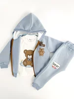 Trening copii 3 piese - albastru cu ursuleti picture - 4