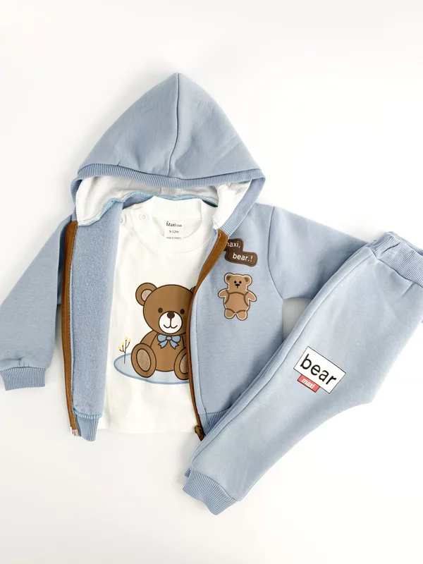 Trening copii 3 piese - albastru cu ursuleti picture - 4