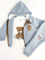 Trening copii 3 piese - albastru cu ursuleti picture - 2