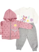 Trening Ecaterina fete 3 piese - roz cu gri picture - 1