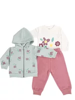 Trening Ecaterina fete 3 piese - verde cu roz picture - 1