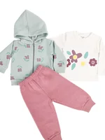 Trening Ecaterina fete 3 piese - verde cu roz picture - 5