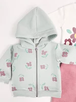 Trening Ecaterina fete 3 piese - verde cu roz picture - 2