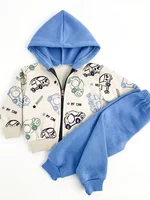 Trening gros copii 2 piese - albastru cu masinute picture - 4