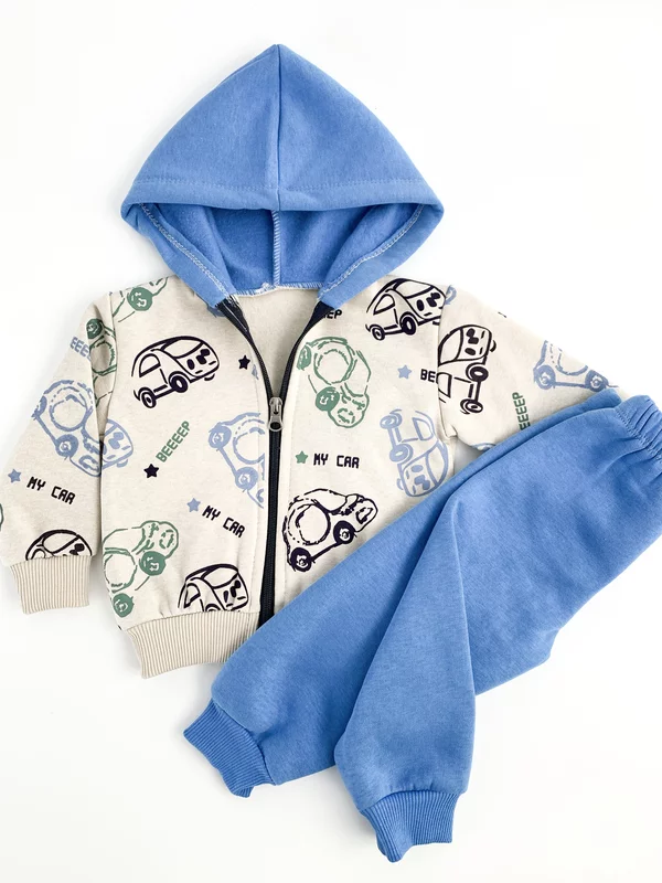 Trening gros copii 2 piese - albastru cu masinute picture - 4