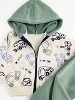 Trening gros copii 2 piese - verde cu masinute picture - 2