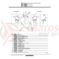 Ansamblu corp maneta Shimano ST-7801 stanga