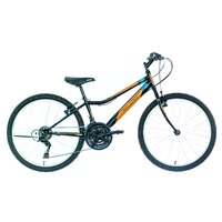 Bicicleta copii Neuzer Bobby Basic Revo, 24', 6V - Negru/Portocaliu-Albastru
