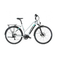Bicicleta electrica Sprint E-Trekking Faster Lady 28 Alb Lucios/Turcuaz