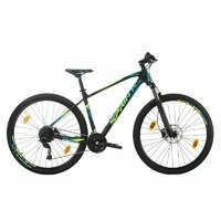 Bicicleta MTB Sprint Apolon 29 Negru Mat/Cyan/Verde Neon