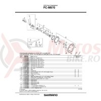 Brat pedalier Shimano FC-M970 stanga 175 mm