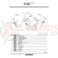 Capac maneta Shimano ST-9000 stanga A & suruburi de fixare