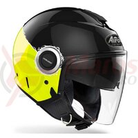 Casca Airoh City Helios Fluo Black/Yellow Gloss