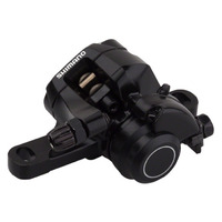 Etrier frana pe disc Shimano BR-R317, spate, mecanica, incl. adapter pt. standard, placute resin, negru, ambalat ind.