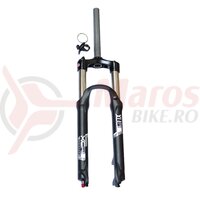 Furca telescopica 26' SR Suntour XCR Air-DS-RL-R 100 mm ahead 1.1/8' negru mat