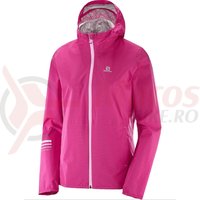 Geaca alergare Salomon Lightning Waterproof Jacket pink yarrow femei
