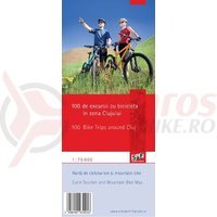 Harta cicloturistica 100 de excursii cu bicicleta in zona Clujului