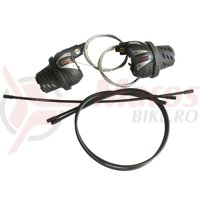 Manete schimbator Shimano SL-RS36 6*3v Tourney revoshift cu cabluri si camasi