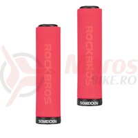 Manson ROCKBROS shock absorption handlebar single lock-on, burete rosu-negru