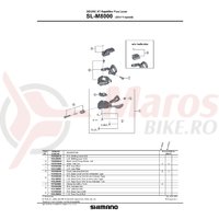 Masca si surub pentru capac maneta de schimbator dreapta Shimano SL-M8000